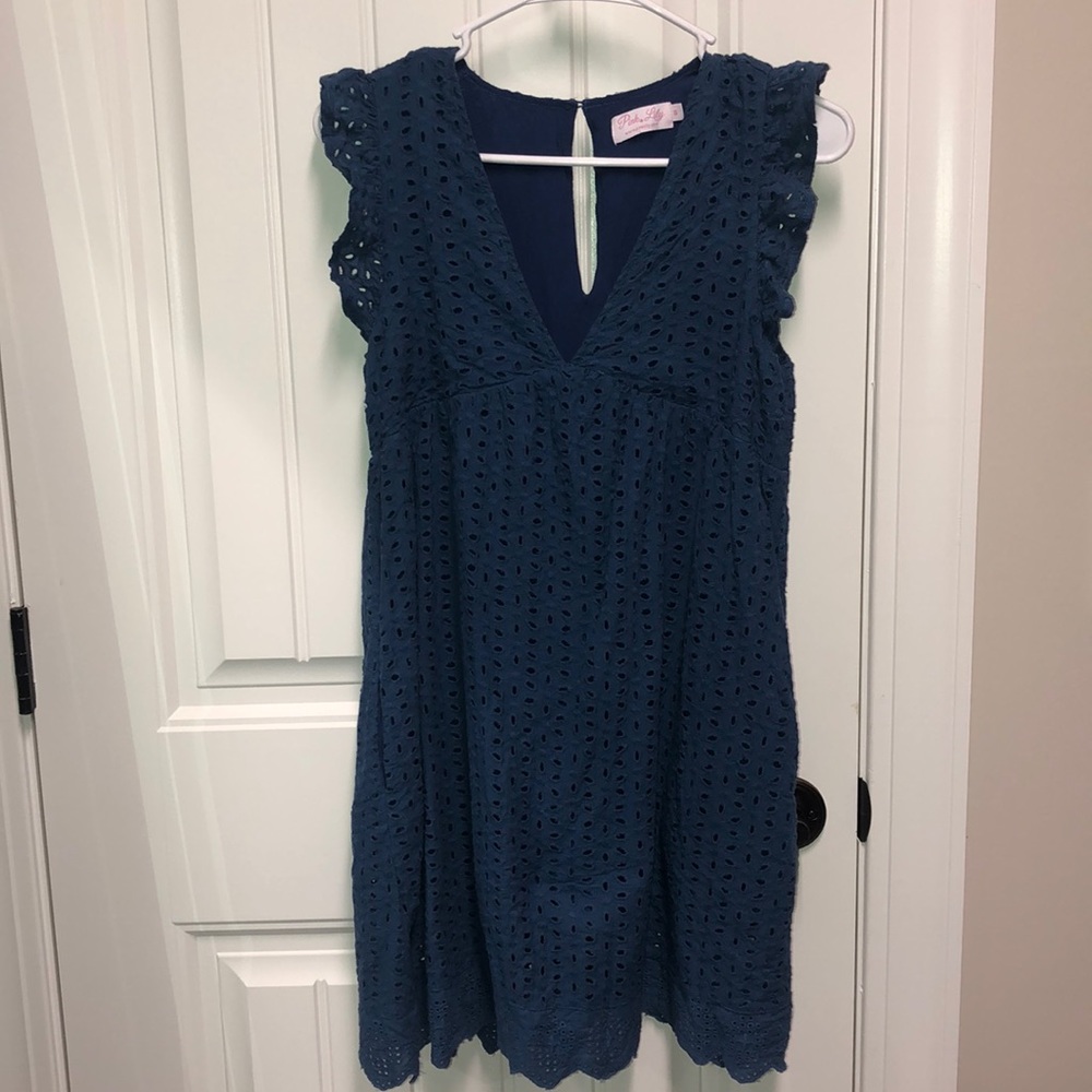 Navy Lace Romper